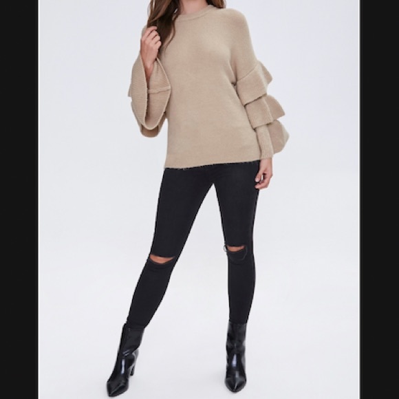 Tiered flounce sweater top - Picture 9 of 9